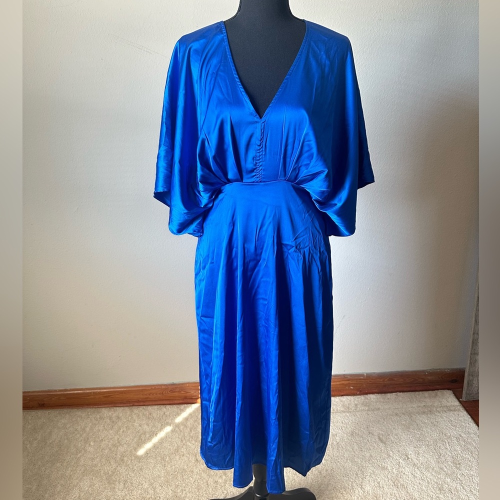 She Sky Satin midi dress